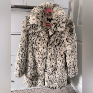 Leopard Print Faux Fur Coat
